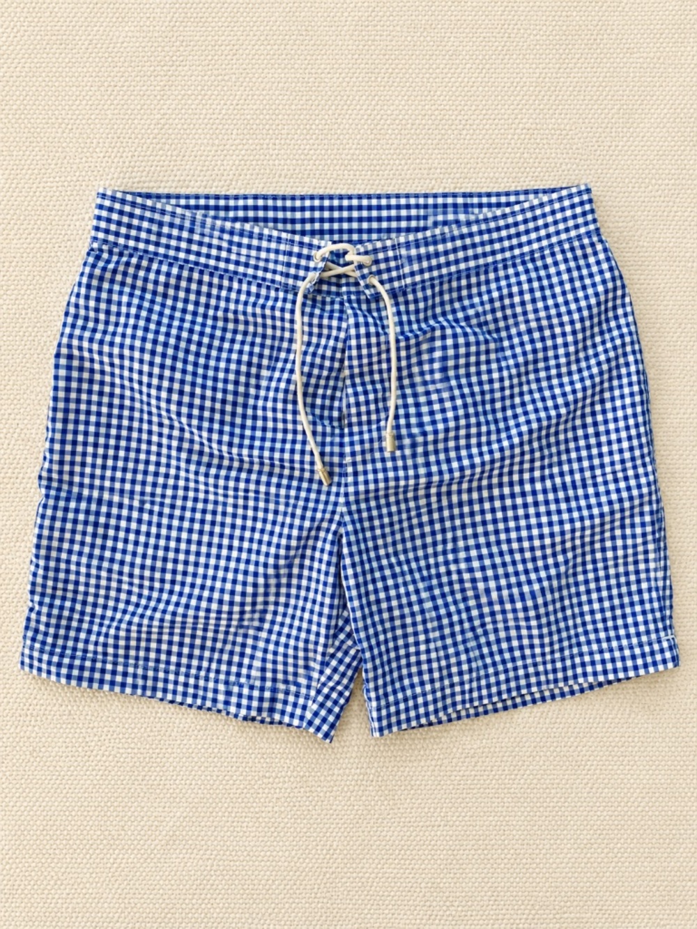 J.McLaughlin Blue Gingham Mesh Lined Swim Trunks 36